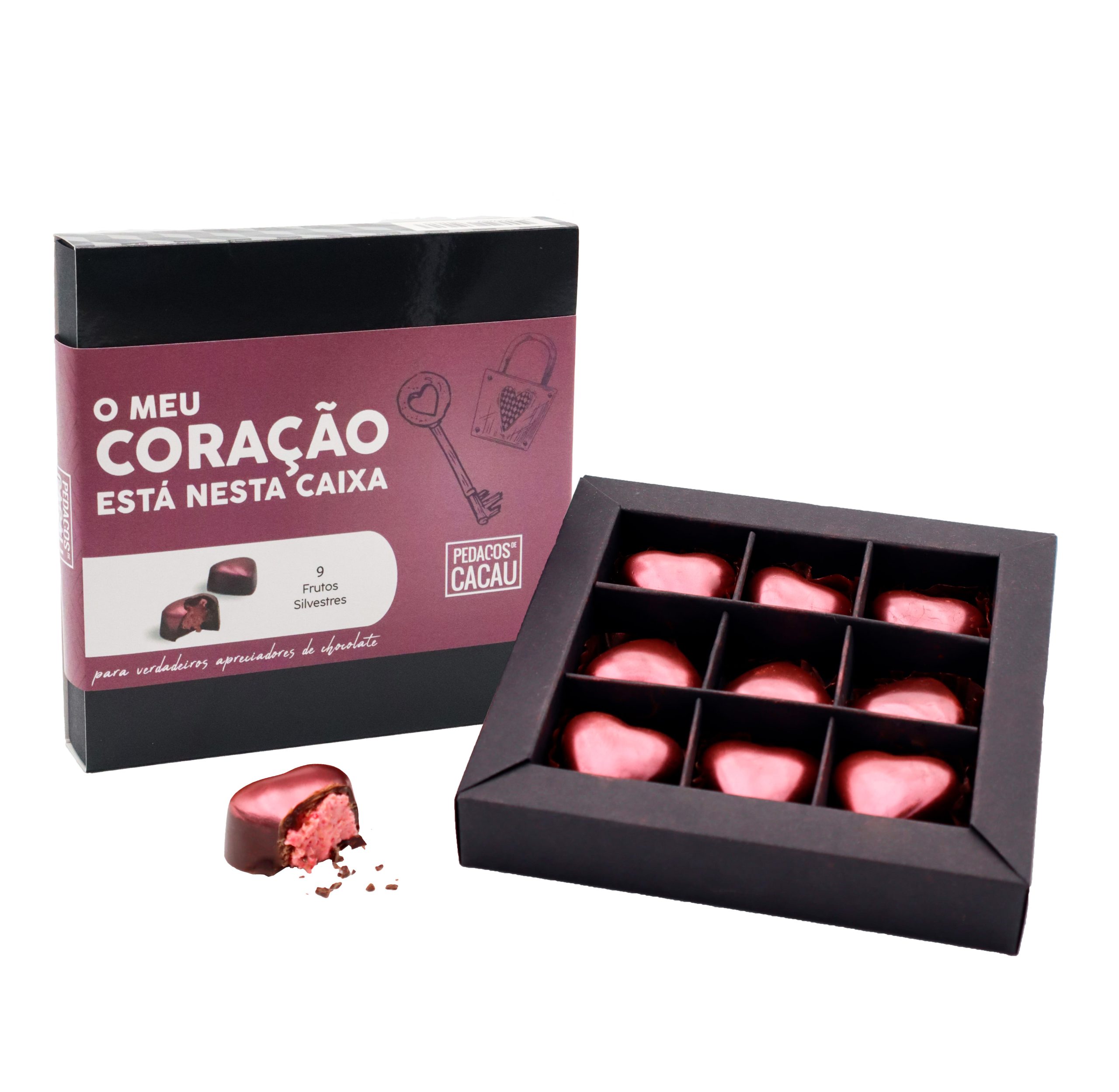 Caixa 9 Bombons - O Meu Coração Está Nesta Caixa