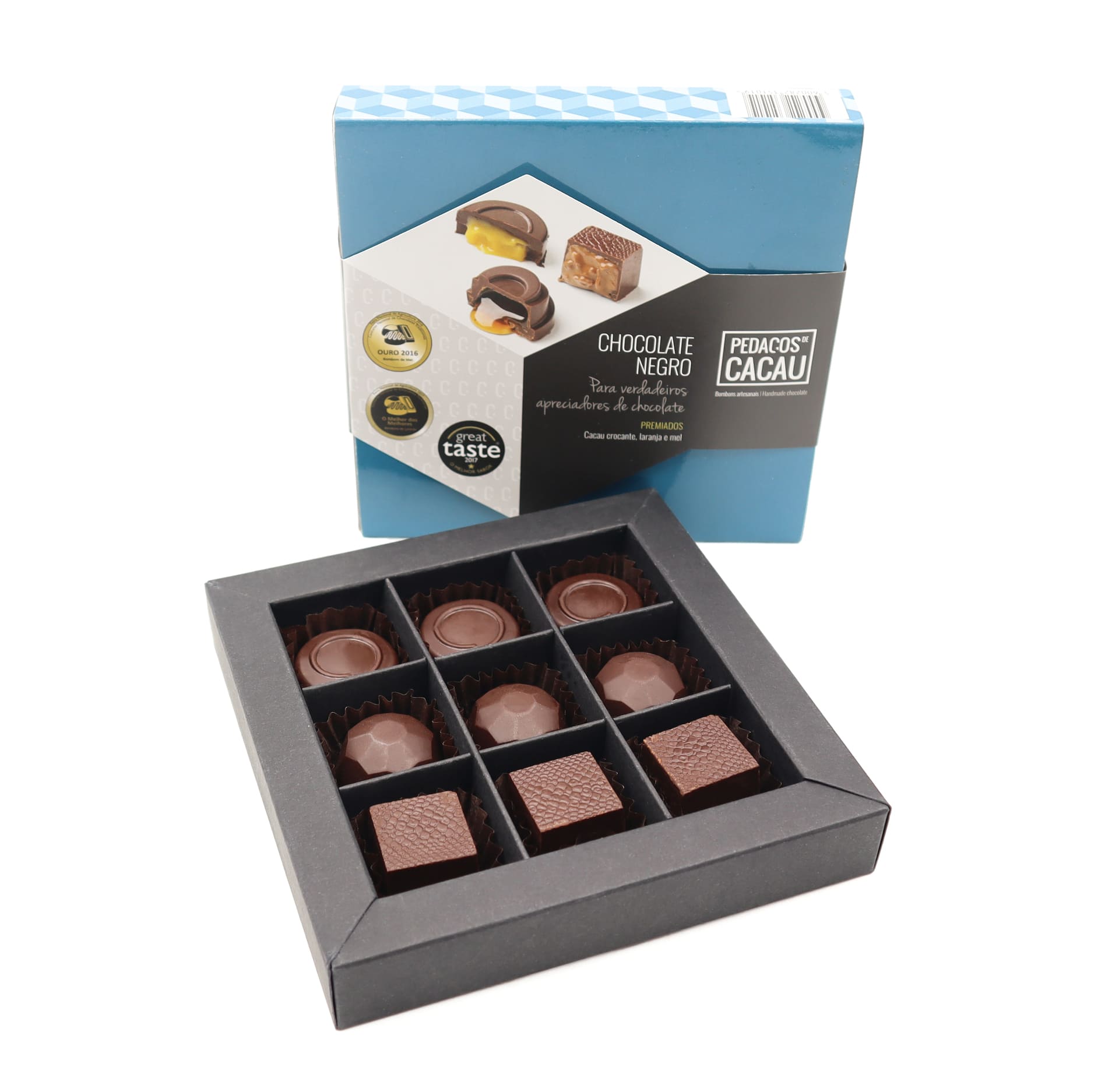 caixa 9 bombons premiados chocolate artesanal