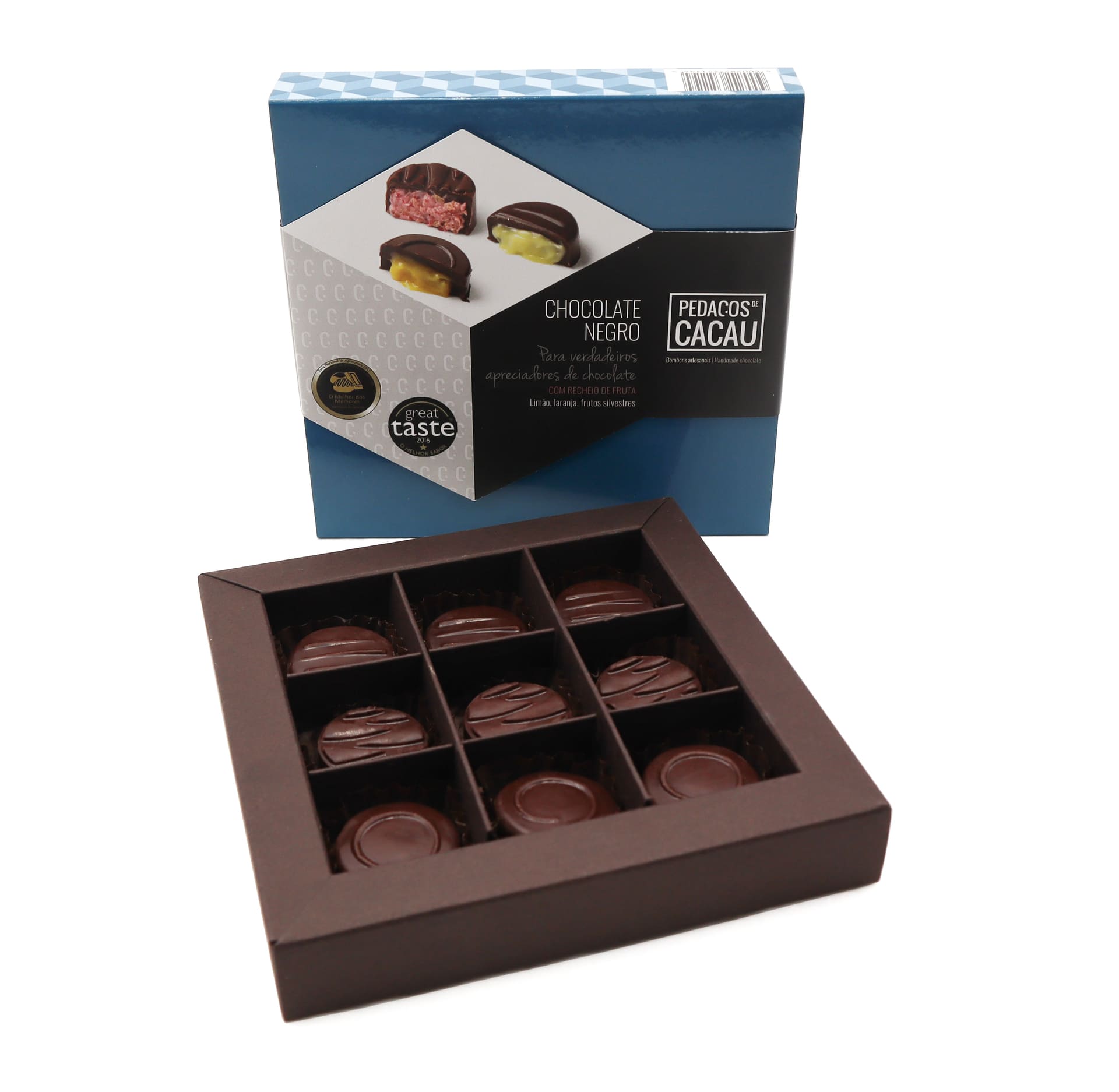 caixa 9 bombons artesanais frutados